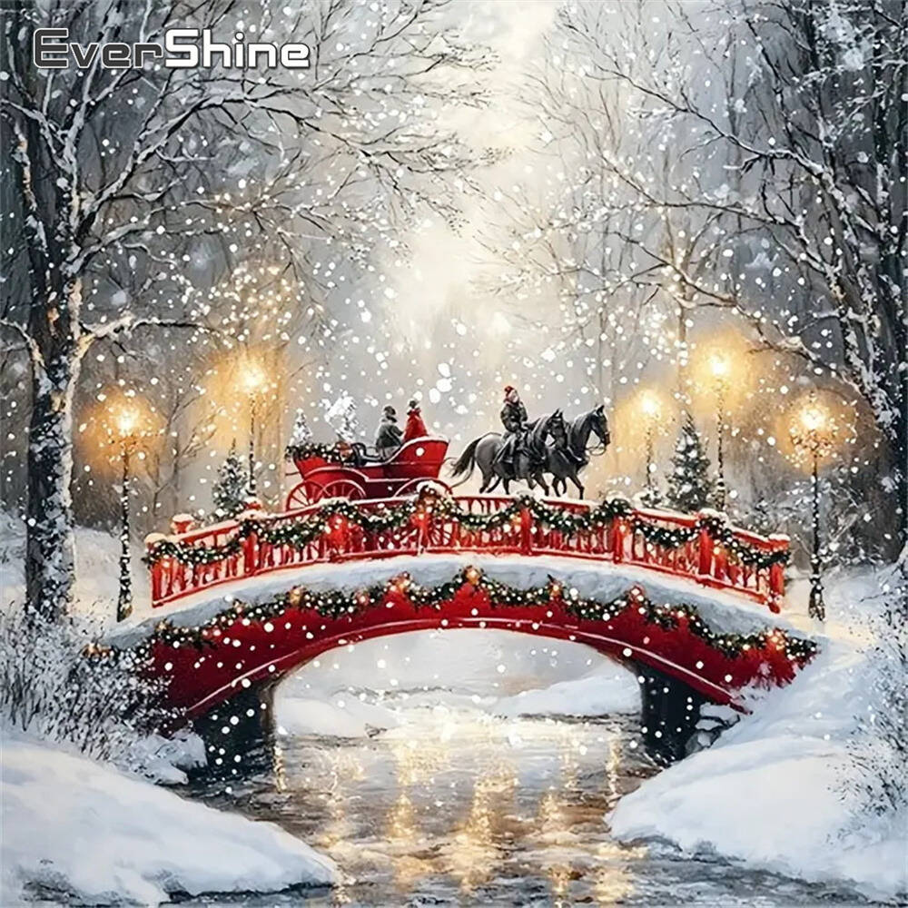 Embroidery Xmas - Evershine Landscape Diamond Embroidery Bridge Painting
