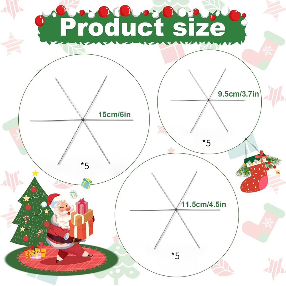 15PCS Christmas Snowflake Meta - Embroidery Xmas recension och pris