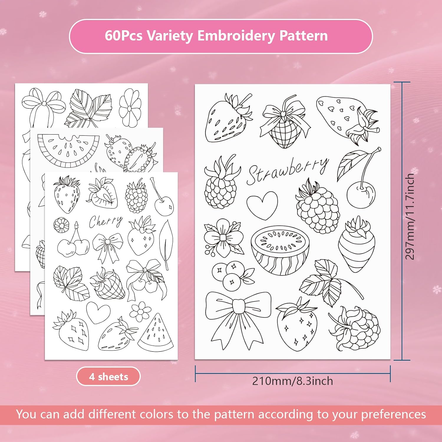 Pre-Printed Strawberry Stick a - Embroidery Software recension och pris