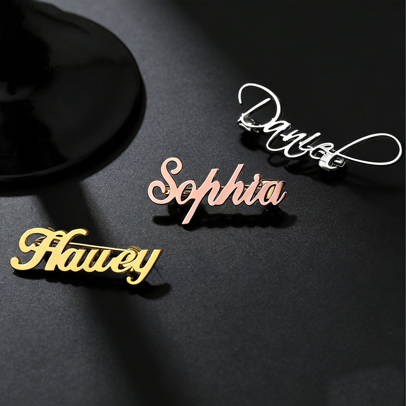 Stainless Steel Custom Name In - Embroidery Initials recension och pris