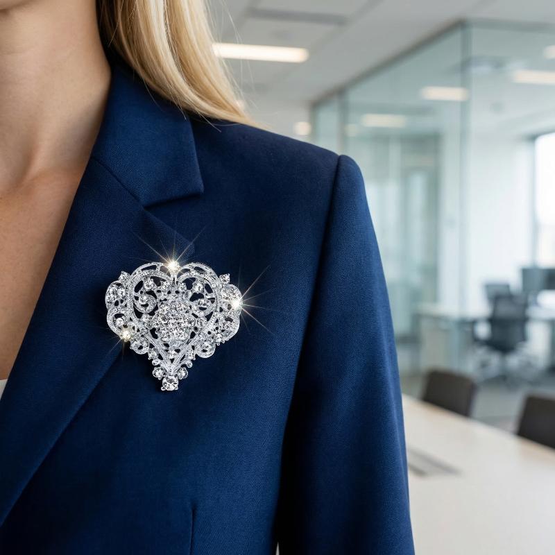 Elegant Heart Shape Brooch Shi - Embroidery Kaftan recension och pris