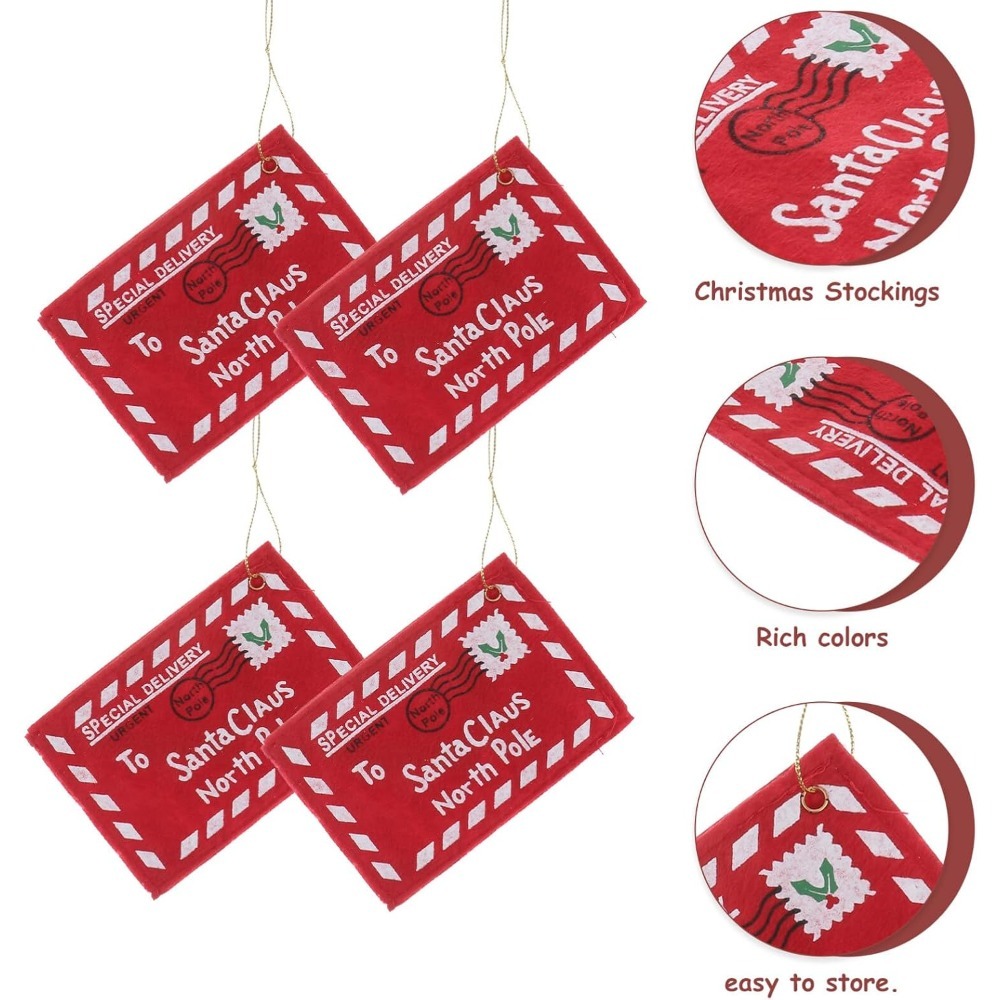 12Pcs Santa Claus Felt Envelop - Embroidery Xmas recension och pris