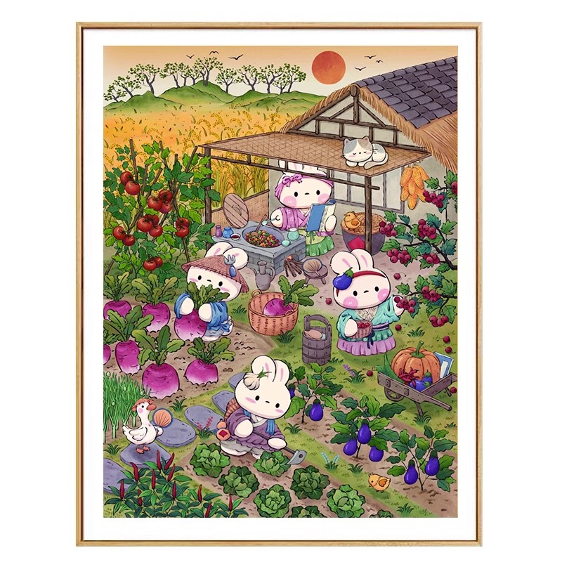 Autumn Garden Rabbits Needlewo - Embroidery Tas recension och pris