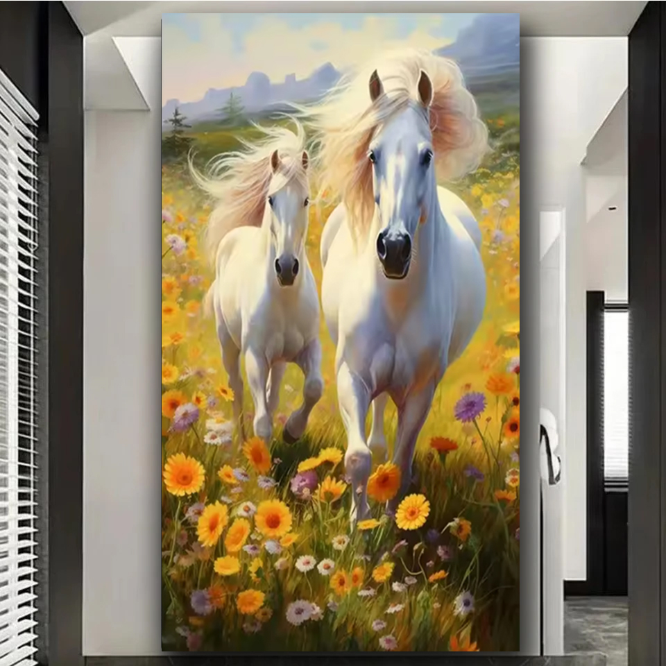 Grassland Running Horses DIY L - Embroidery Running Stitch recension och pris