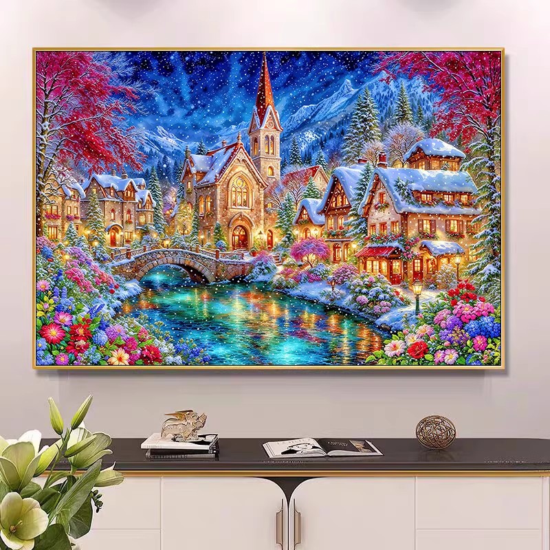9ct 100x75cm Winter Church Emb - Embroidery Tas recension och pris