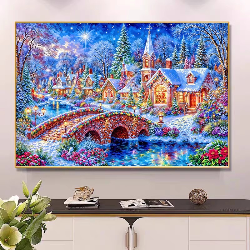 9ct 100x75cm Winter Church Emb - Embroidery Tas recension och pris