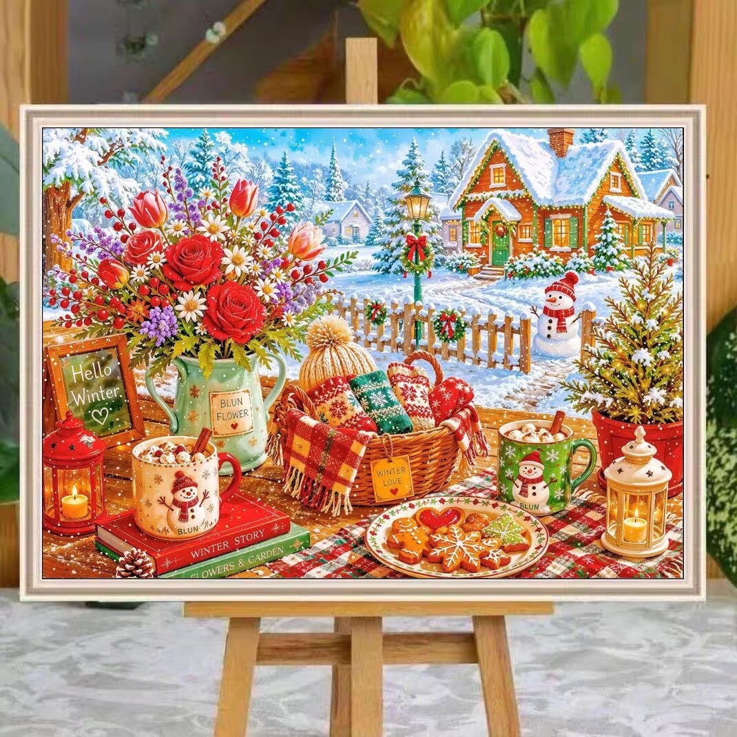 9CT 14ct Winter Printed Kits C - Embroidery Tas recension och pris