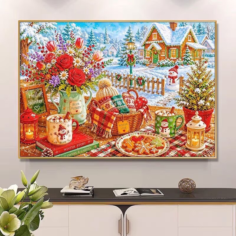 9CT 14ct Winter Printed Kits C - Embroidery Tas recension och pris